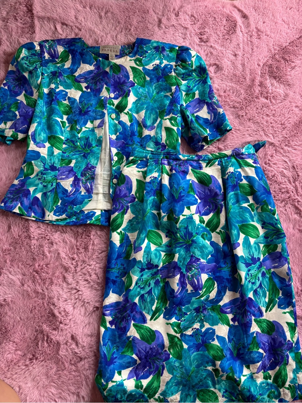 Adrianna Papell Floral Silk set